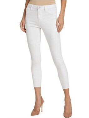 New L'AGENCE Women's Size 27 White Coated Margot High-Rise Ankle Skinny Jeans